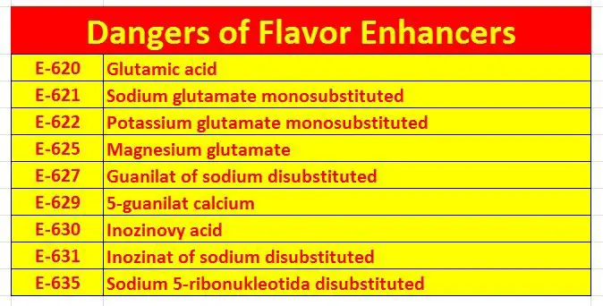 Dangers of Flavor Enhancers