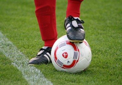 Football player with ball