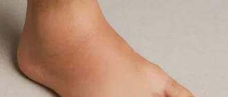 Swollen male ankle and foot with visible redness