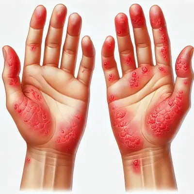 Eczematous Dermatitis on hands