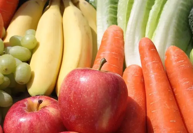 Fresh vegetables and fruits