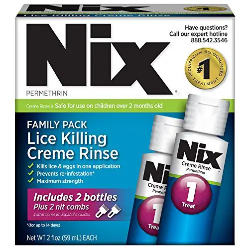 NIX Permethrin Lice Treatment Family Pack 2x2 ounce bottles