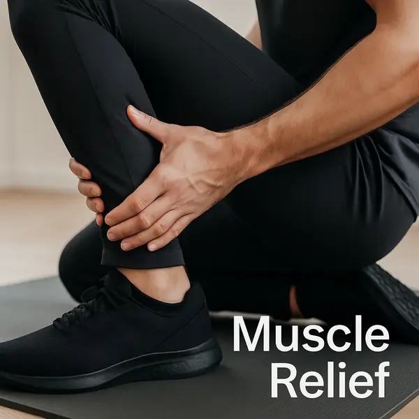 calf muscle cramp relief through massage in sports clothing