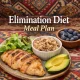 Balanced elimination diet meal plan with grilled chicken, quinoa, avocado, and fresh berries on a plate, illustrating a structured food sensitivity meal guide