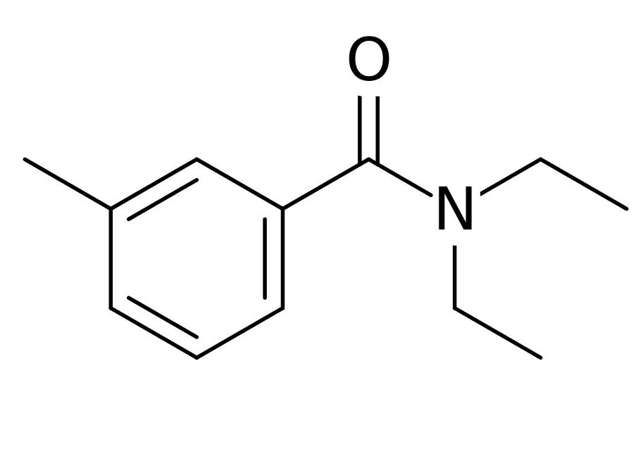 Chemical structure of DEET