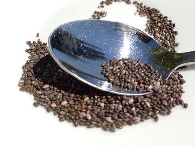 Chia seeds and spoon