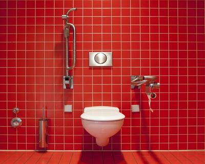 Red toilet