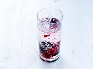 water and berries