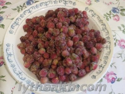 Frozen wild strawberries