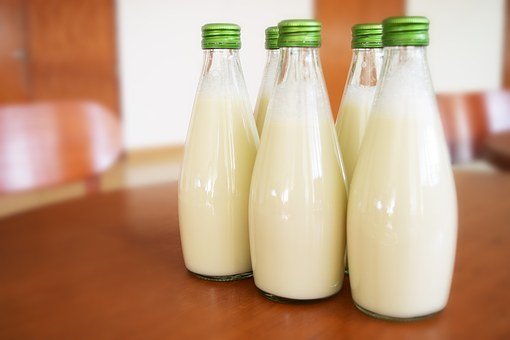 milk in bottles