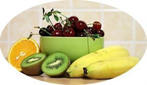 ripe bananas and fruits