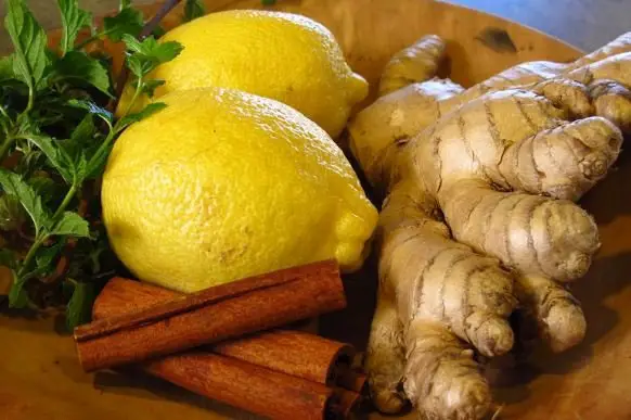 Cinnamon, lemon and ginger