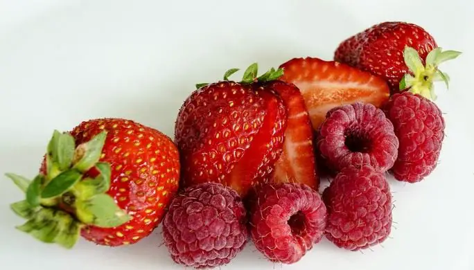 Strawberries and raspberries