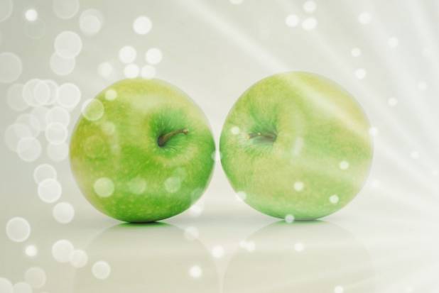 Fresh green apples