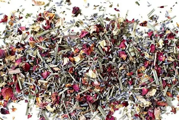 Mixture of herbal tea from plants