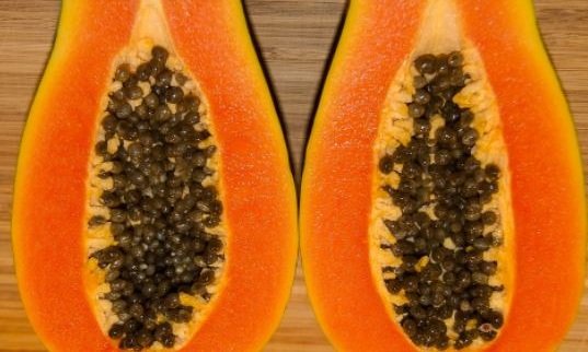 Papaya halves