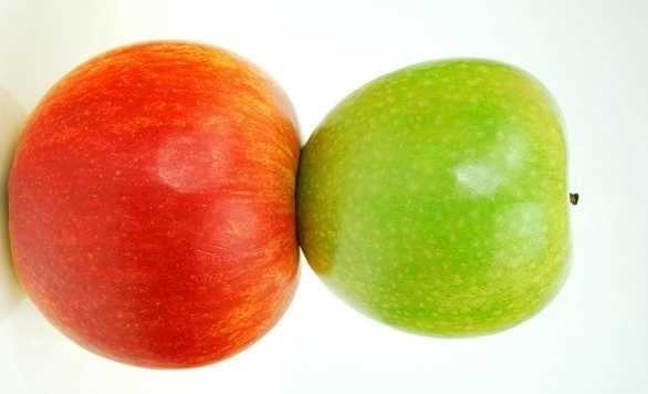 Red and green apple