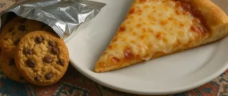 Illustration of processed snacks representing hidden dietary trans fats in common American foods, used to highlight nutrition awareness and healthier choices.