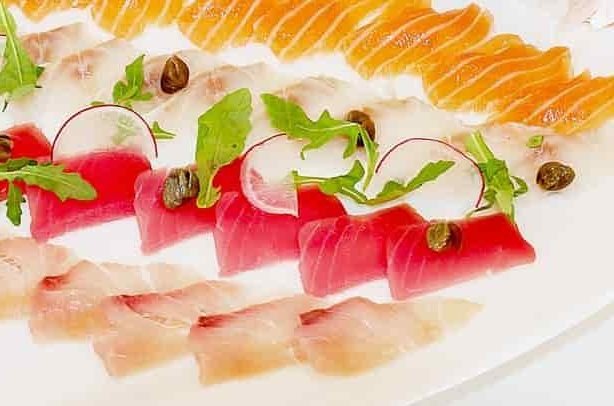 Tuna, salmon and greens