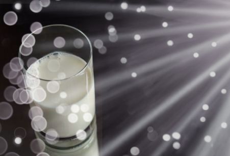 Warm milk in a glass