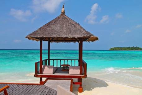 Maldives. House on the beach