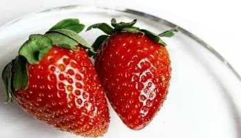 Strawberry on a plate