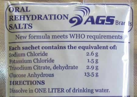 Oral rehydration solution/salts (ORS)