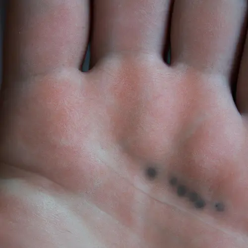 black spots in palm of hand