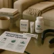 Modern menopause treatments including non-hormonal medication, vaginal estrogen, supplements, wearable cooling device, and wellness guide for symptom relief